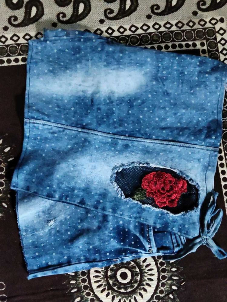 Denim skort