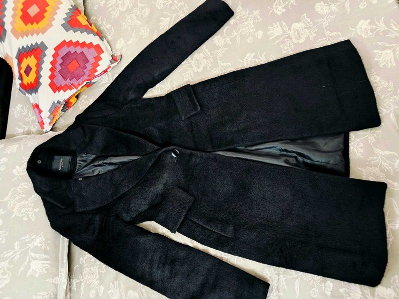 Black Wool Blend Coat - Classic &amp; Stylish