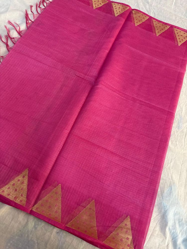 Pink Cotton Silk Blend Duppata