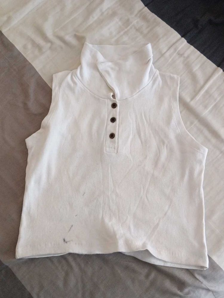 White Sleeveless Top