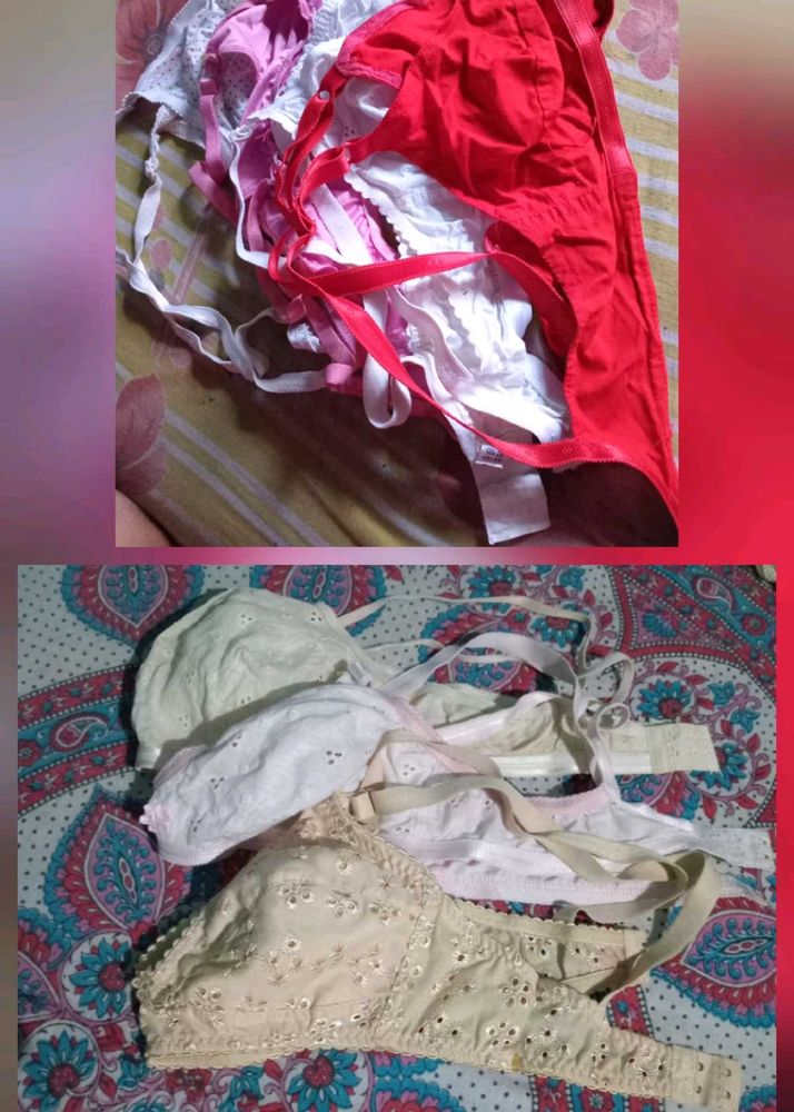 7 Vintage Eyelet Bras - Size 34B