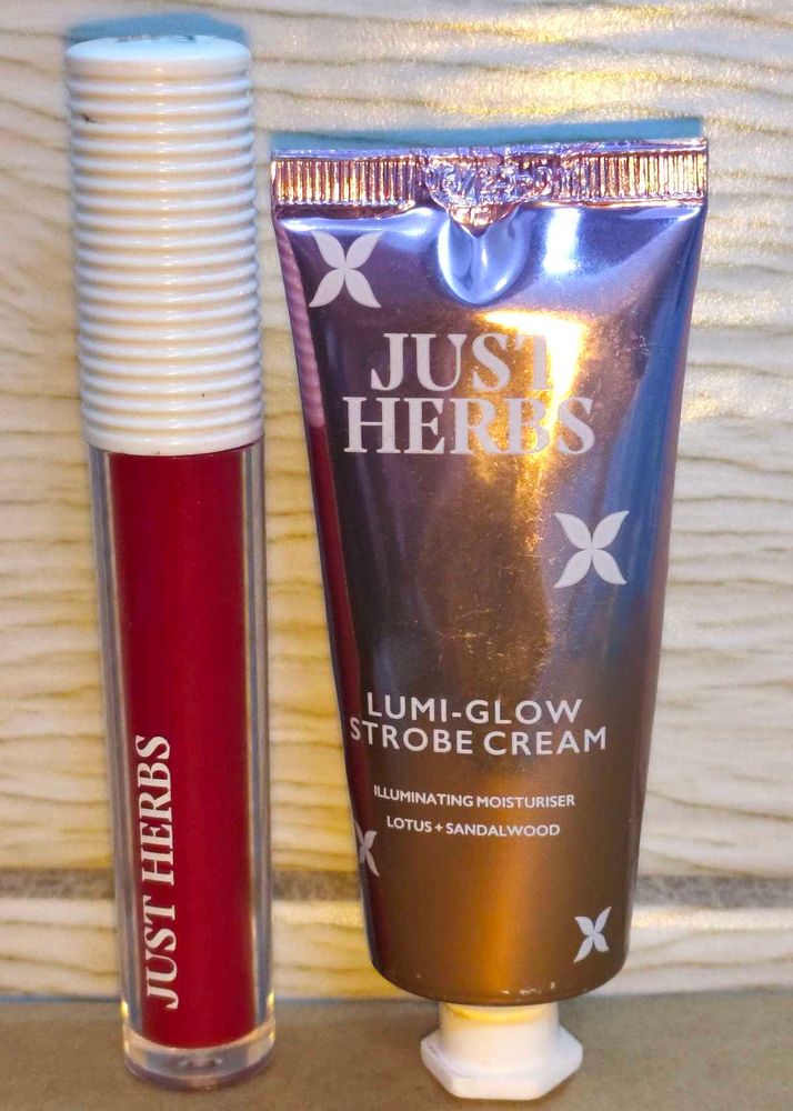 Just Herbs Lumi-Glow Strobe Cream + LIPSTICK