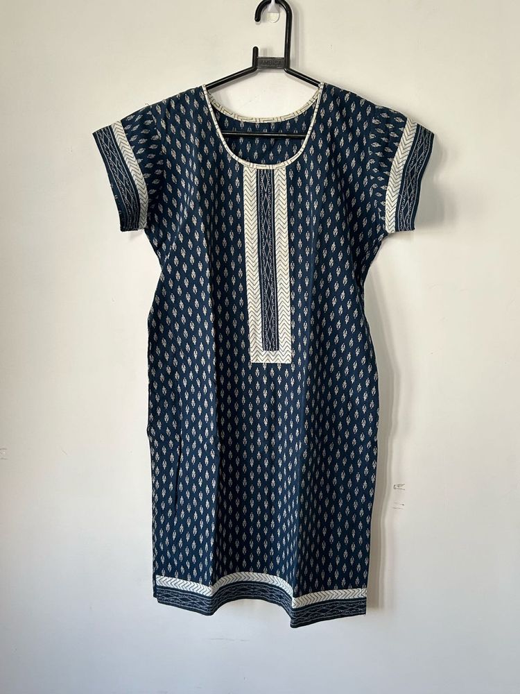 Ajrakh Handblock Indigo Dye Dress