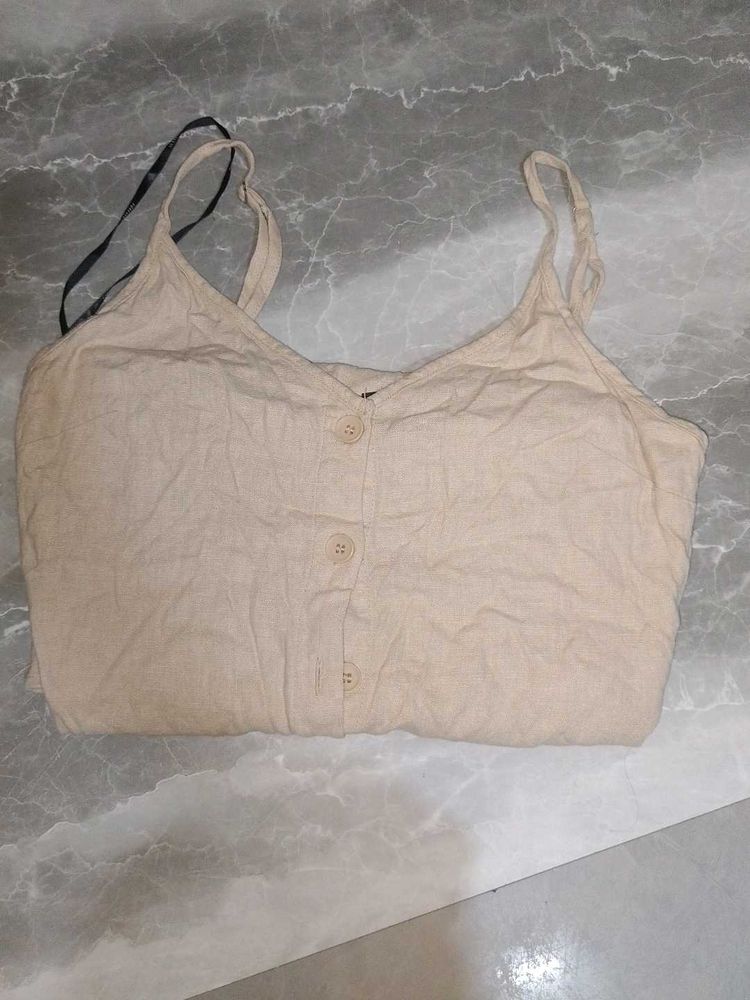 Casual Beige Tank Top