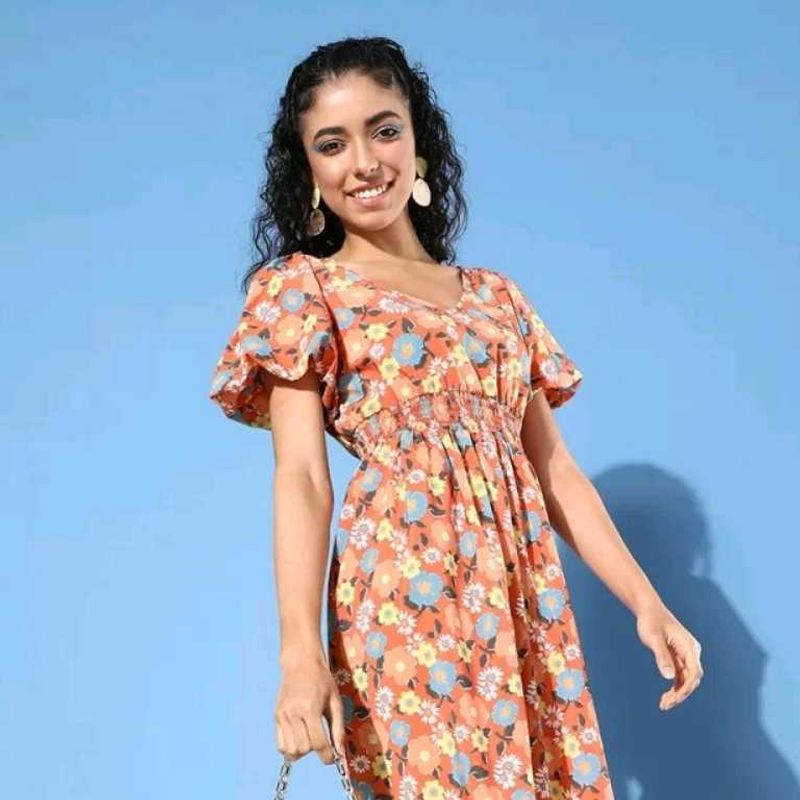 Puff Sleeve Korean Dress By Mast And Harbour