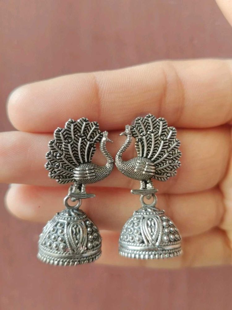 Peacock Jhumka Earrings