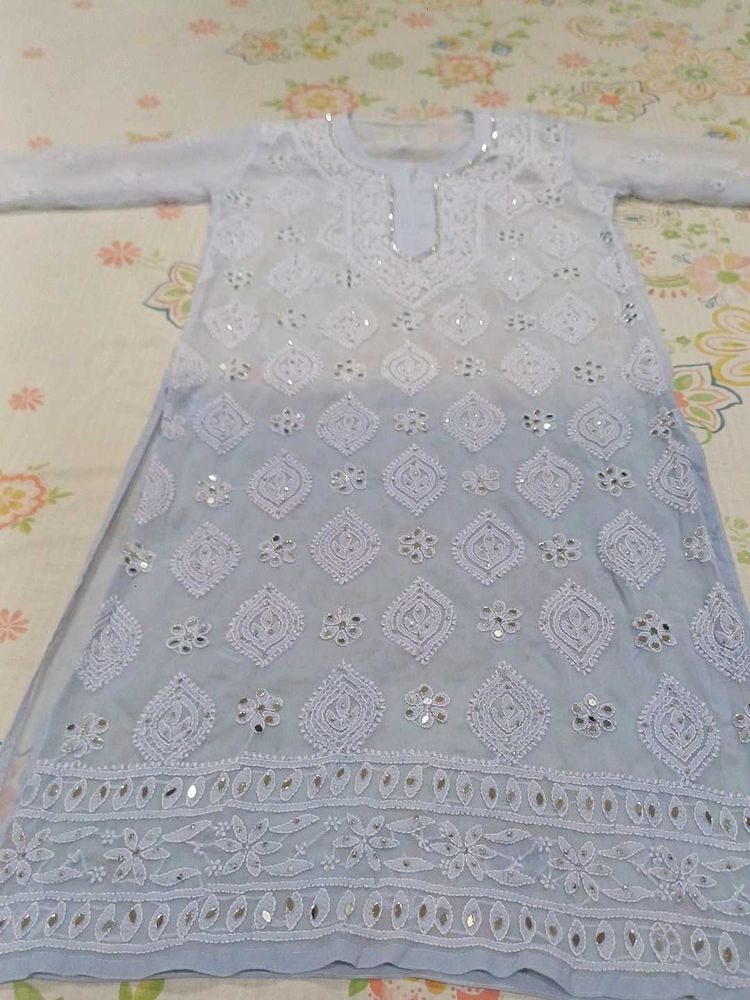Chanderi Kurti With Plazo And Duppada