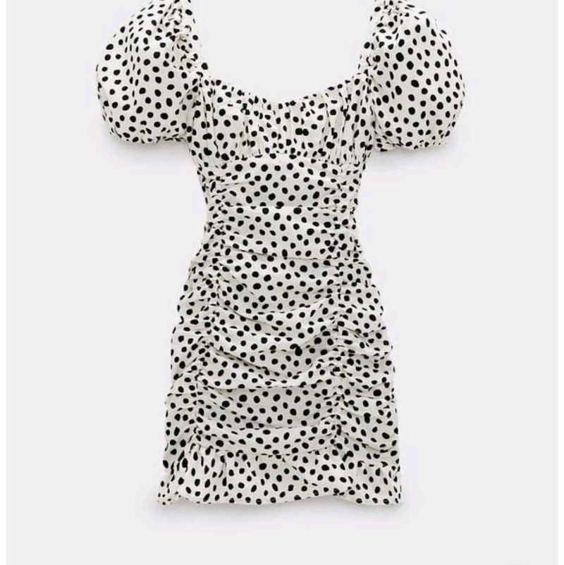 Polka Dot Puff Sleeve Dress