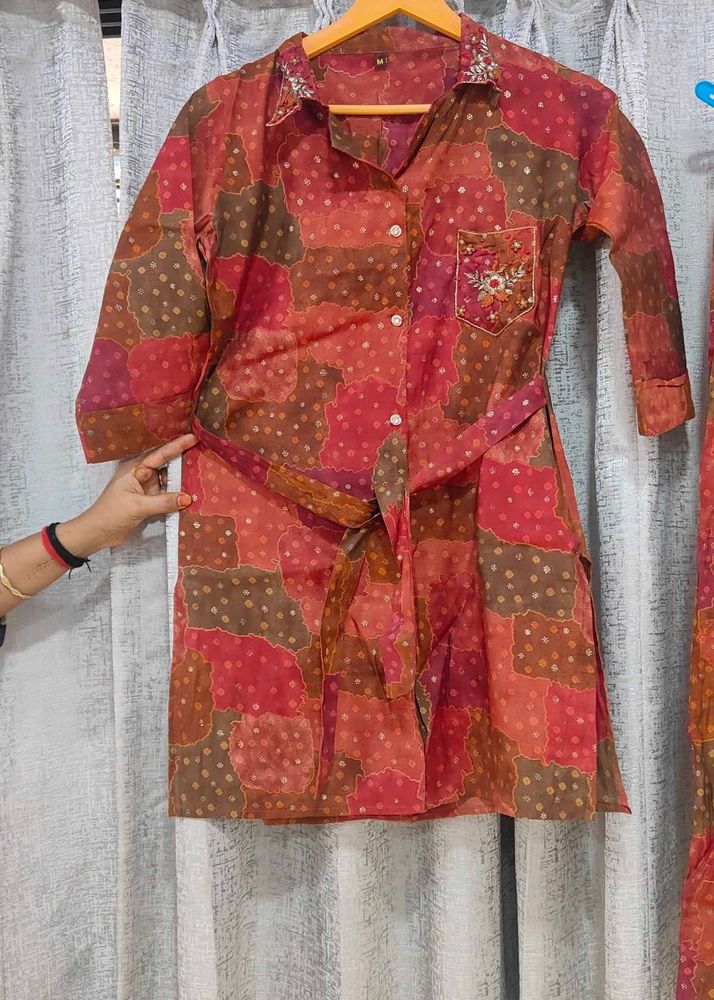 Beautiful Floral Print Cord-set For Women