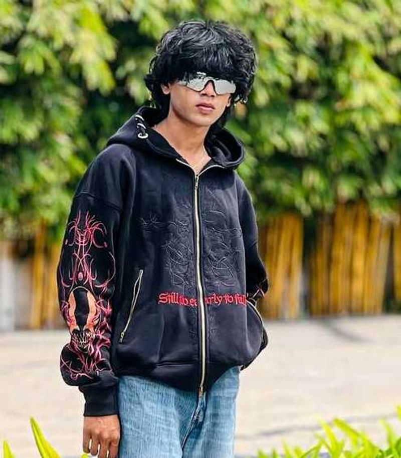 Edgy Graphic Hoodie all size available m to xxl