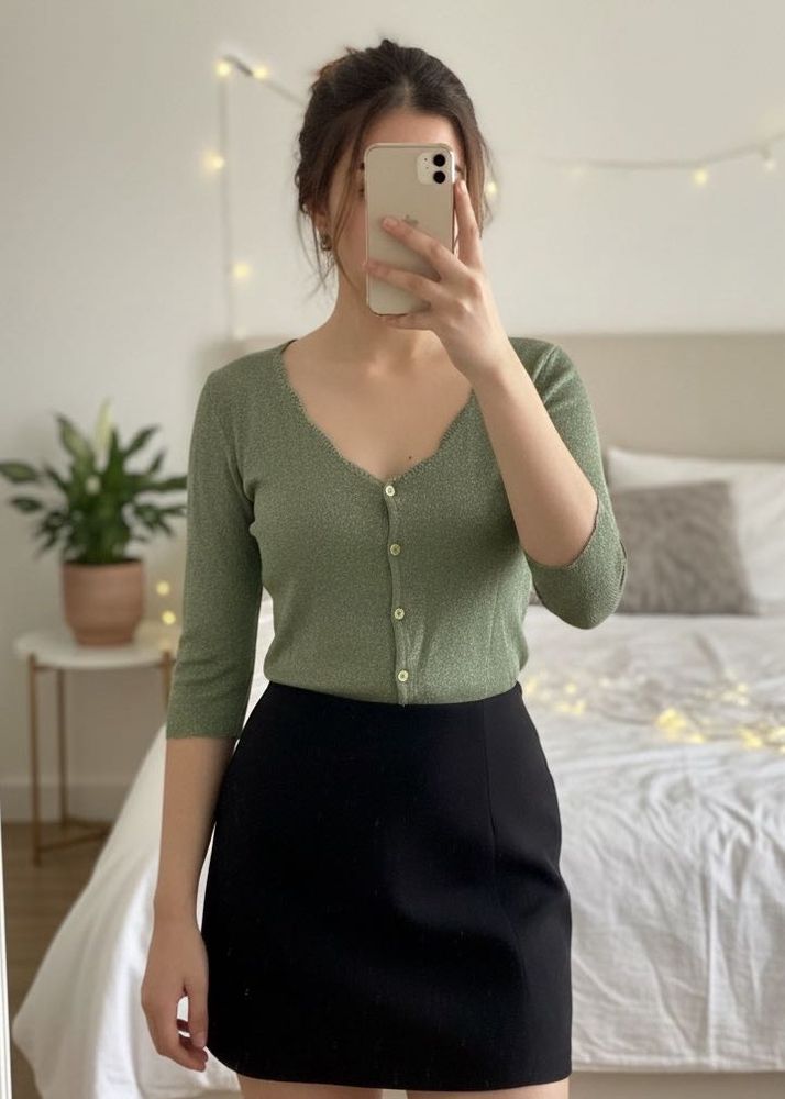 Retro Shimmer Green Top, Disco top