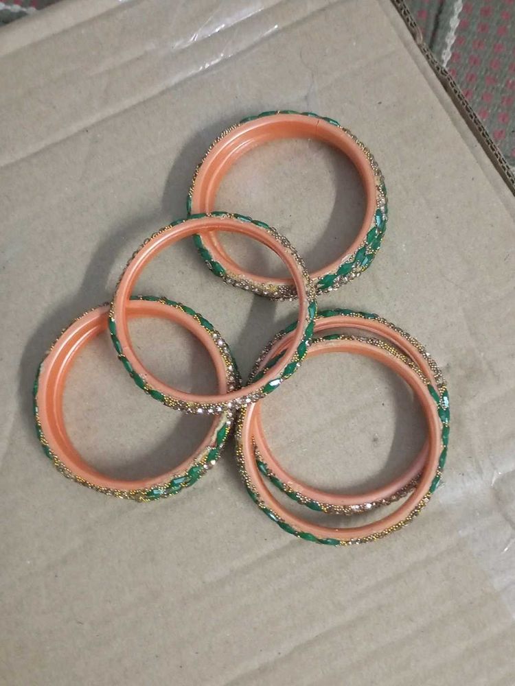 Bangle Set - Peach and Green