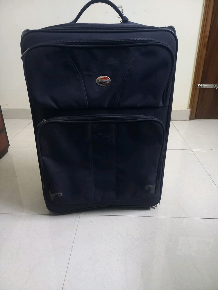 Navy Blue Rolling Suitcase