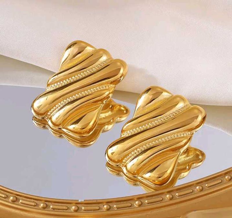 Rectangle Pattern Anti Tarnish Earrings