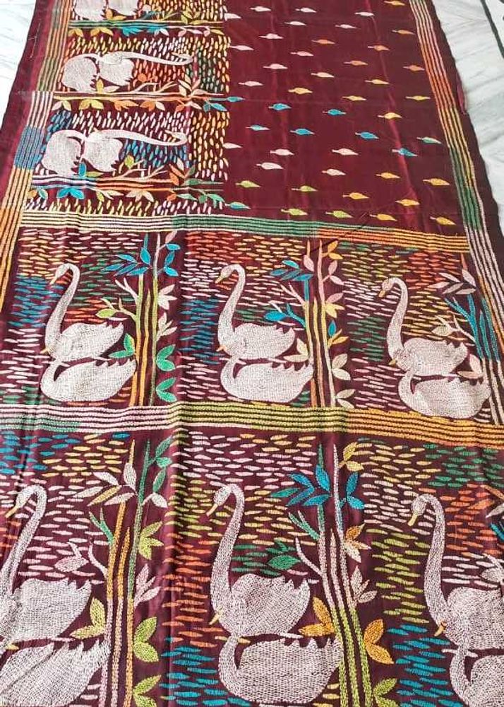 Kantha Embroidery Saree