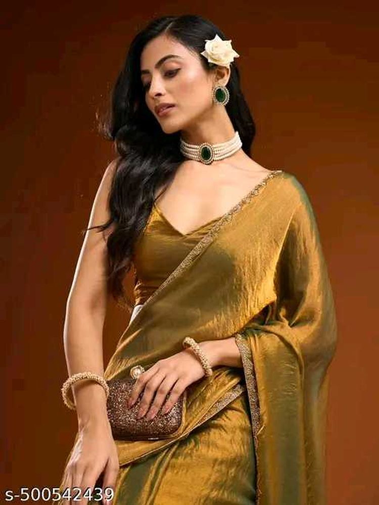 Embroidered Partyware Chiffon Base Saree