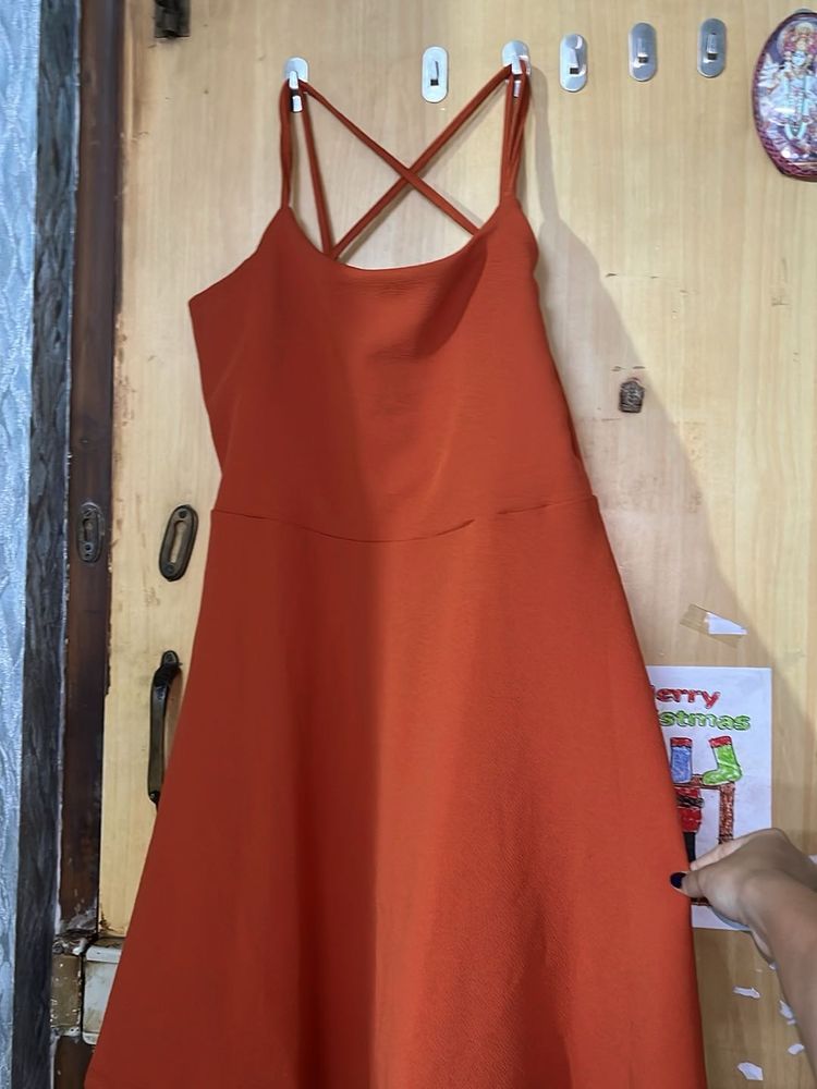 Orange Skater Dress