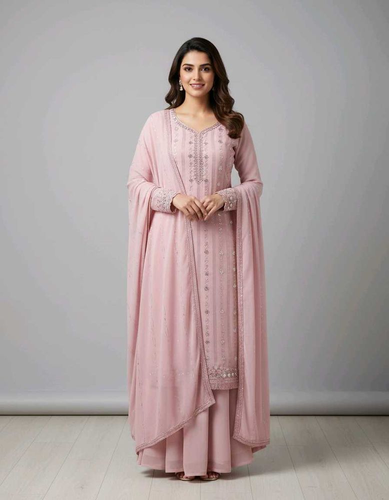 Elegant Pink  dress material new bs tag nhi baki u