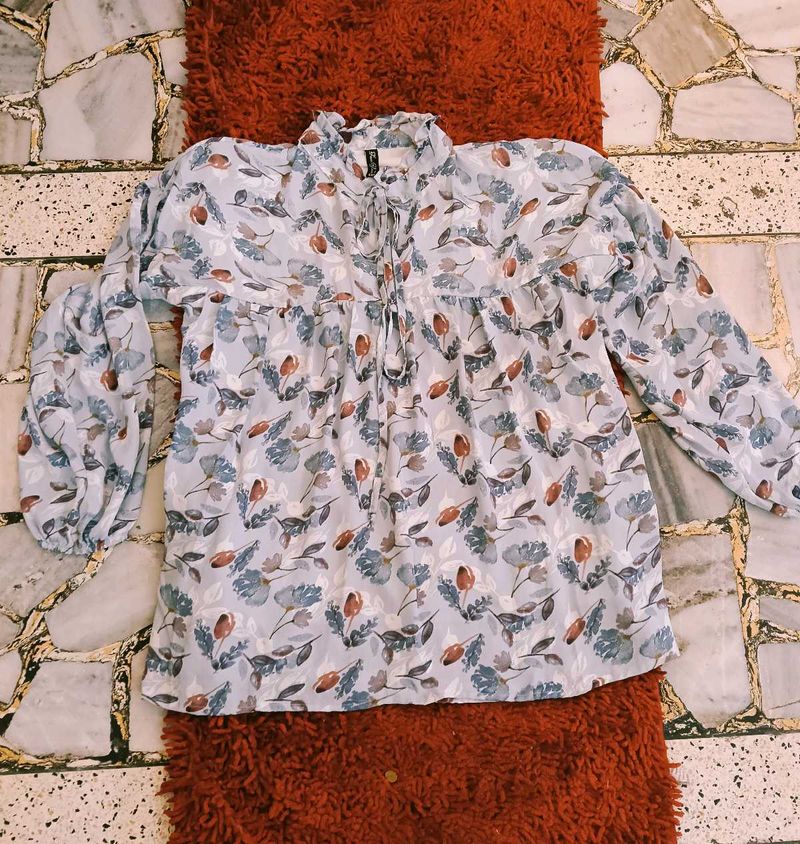Imported Chiffon Floral Print Top
