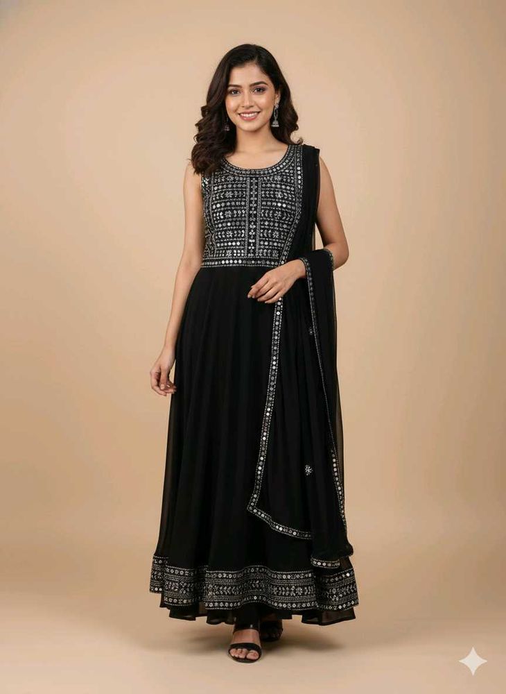 Elegant Black Anarkali Kurta