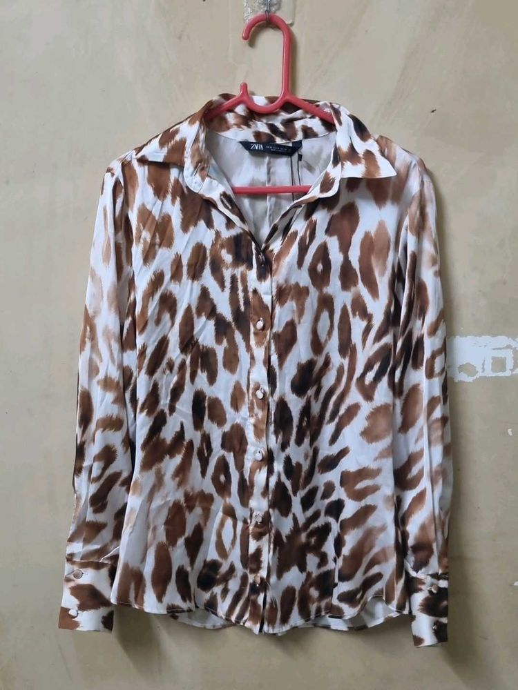 Zara Cheetah Print Shirt