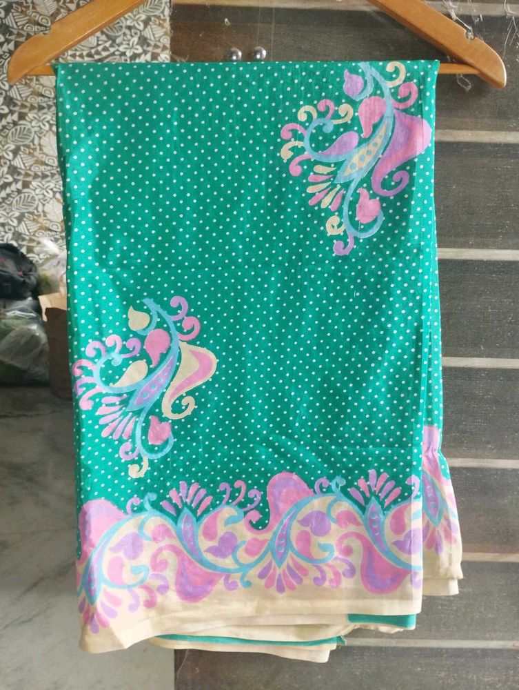 Printed Green Saree