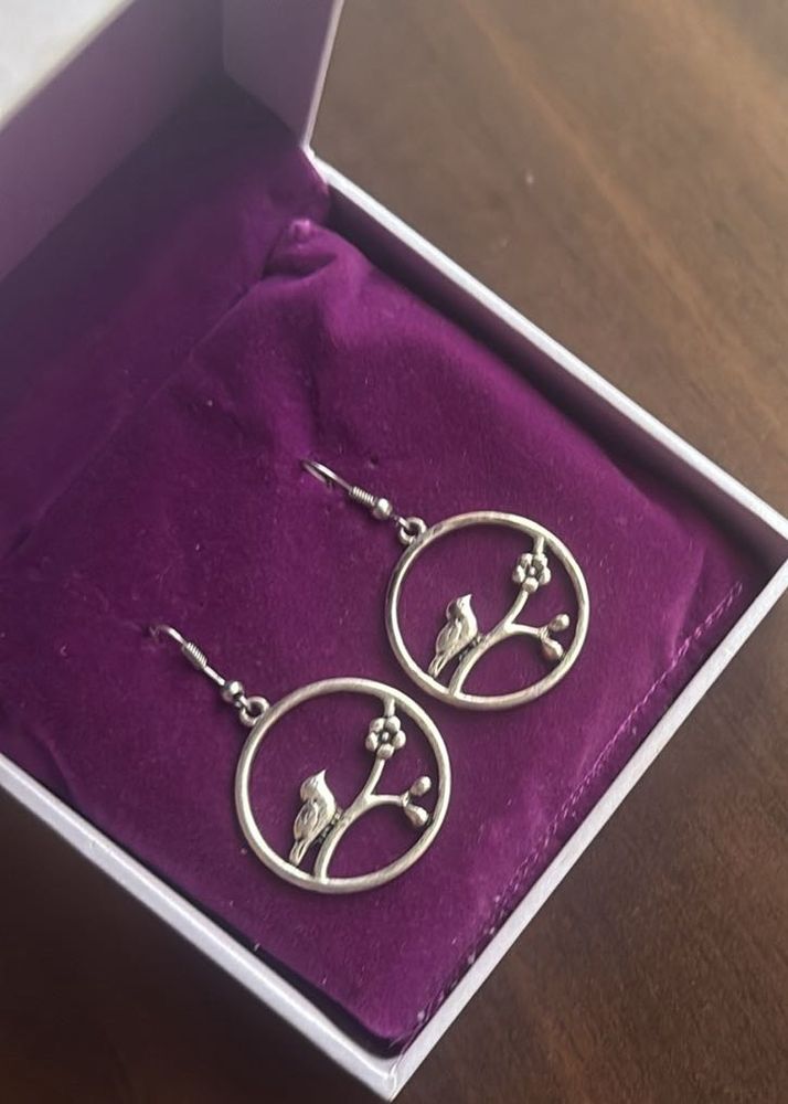 Bird &amp; Blossom Silver Earrings
