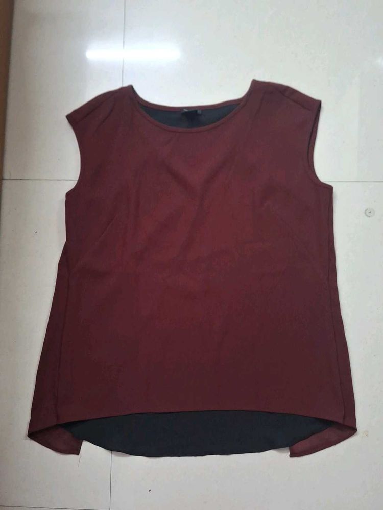 Maroon Sleeveless Top