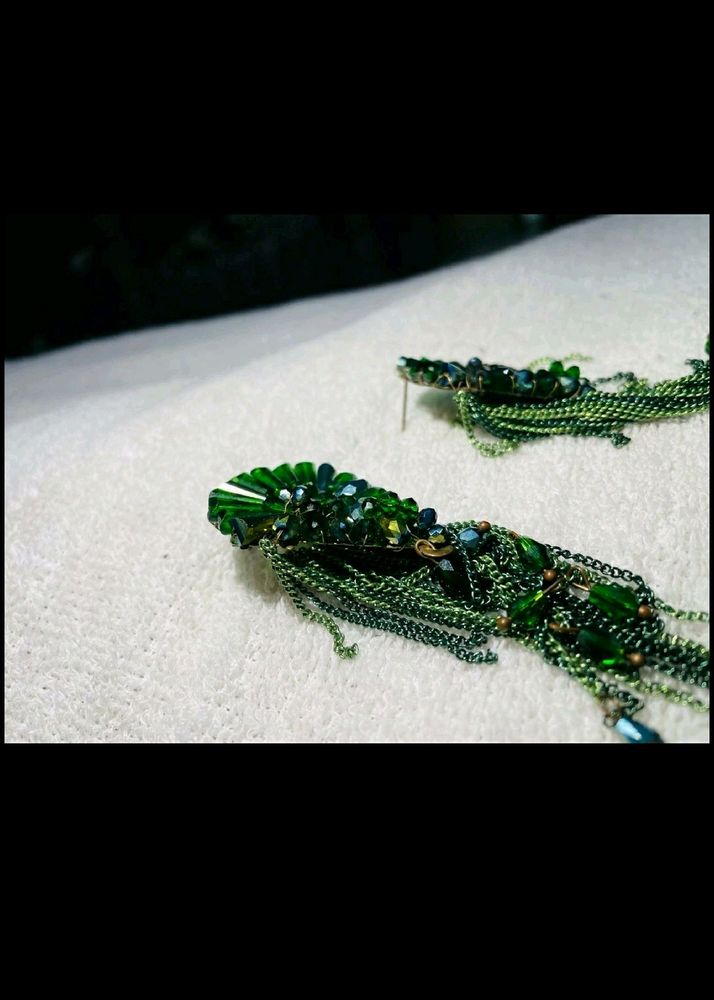 Dark Green Earrings