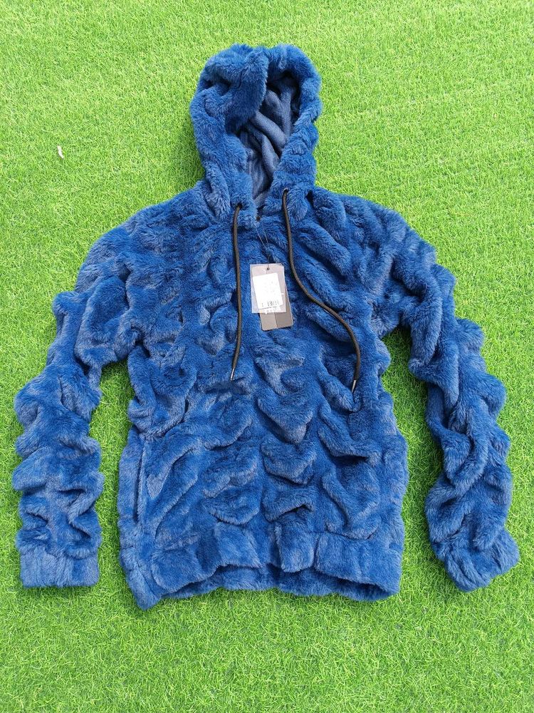 Blue Fuzzy Hoodie