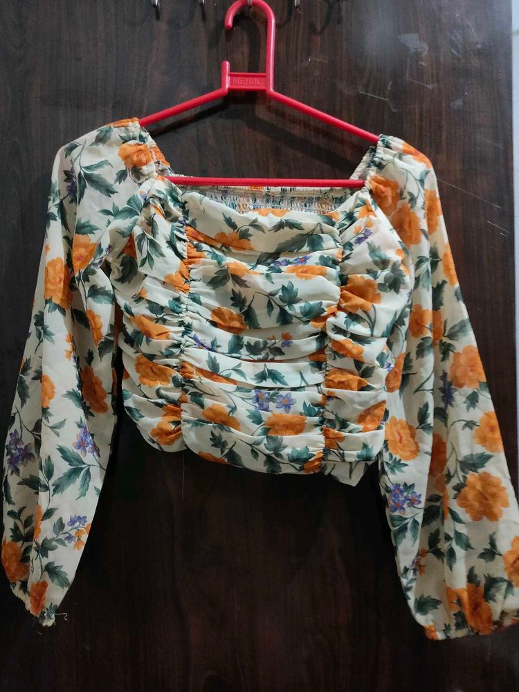Floral Print Crop Top