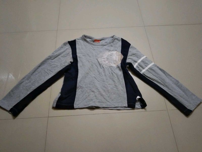 GREY CROPPED SWEATSHIRT FOR WOMEN