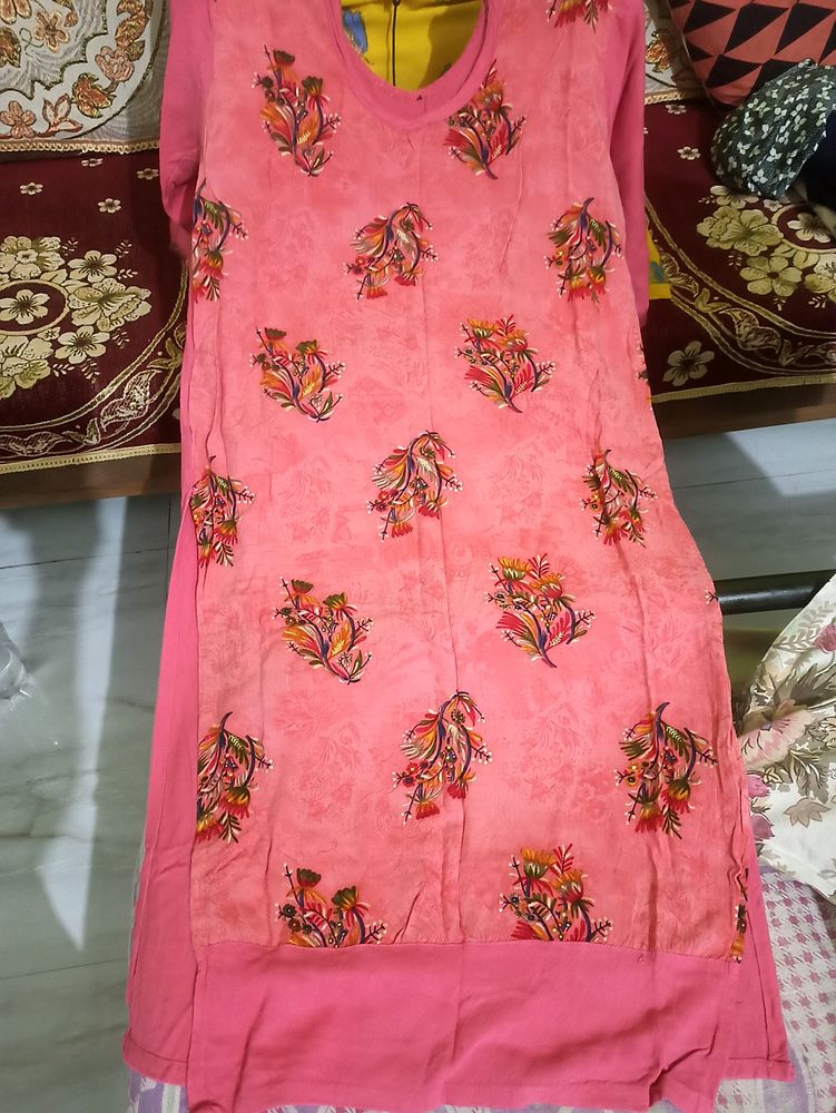 Straight Gajri Colour Kurti