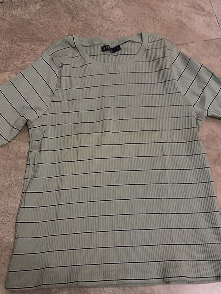 Striped Ribbed Tee