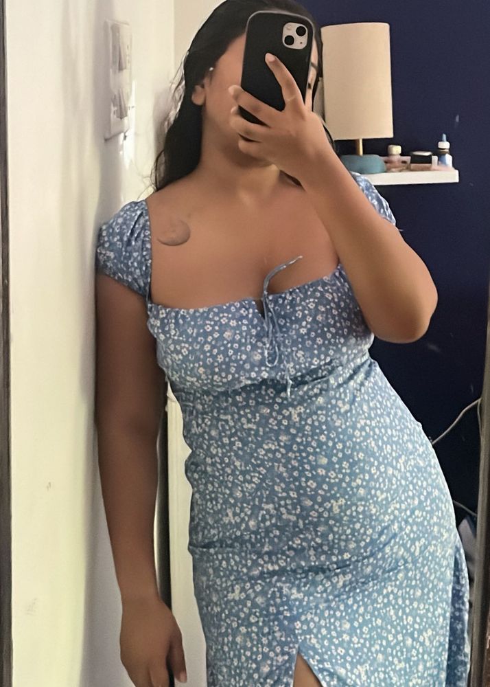 Blue Floral Mini Dress