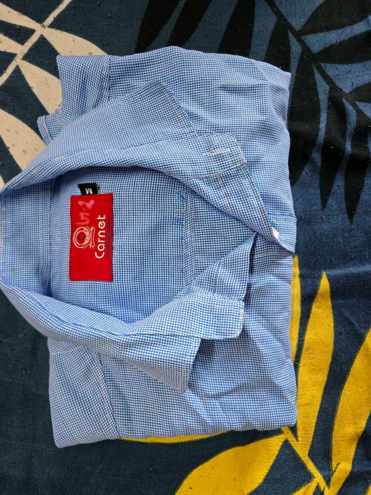 Men&#39;s Blue Checked Shirt