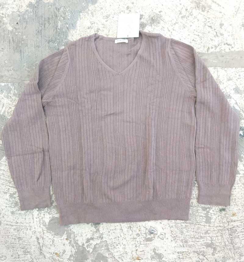 Ribbed V-Neck Sweater