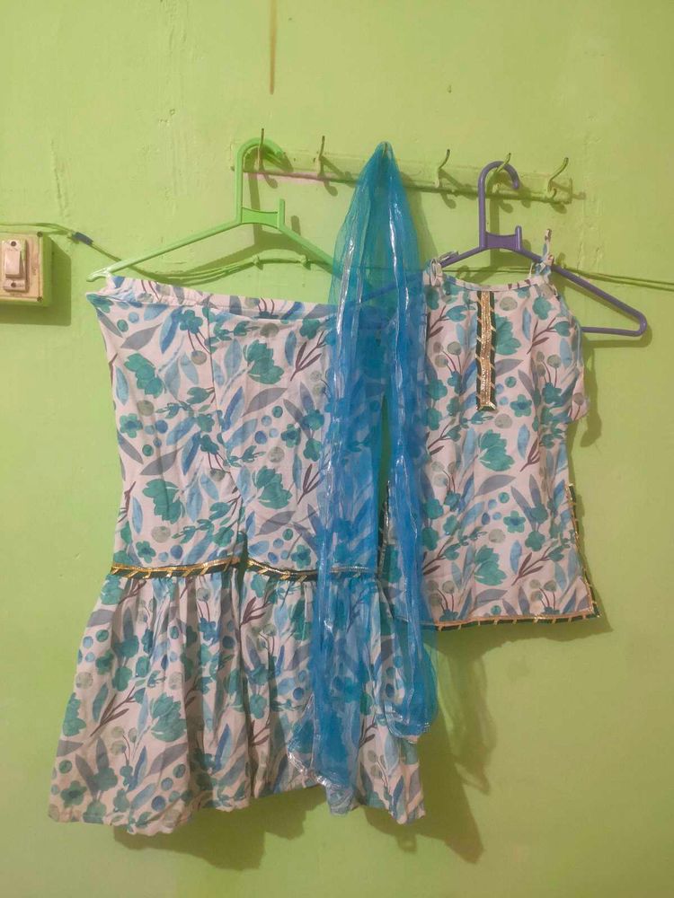 Floral Print Girls&#39; Outfit