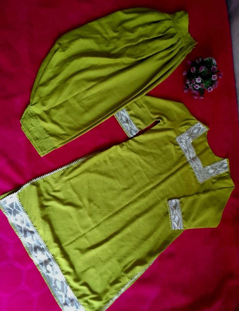 Farsi Salwar Green Kurti  Set