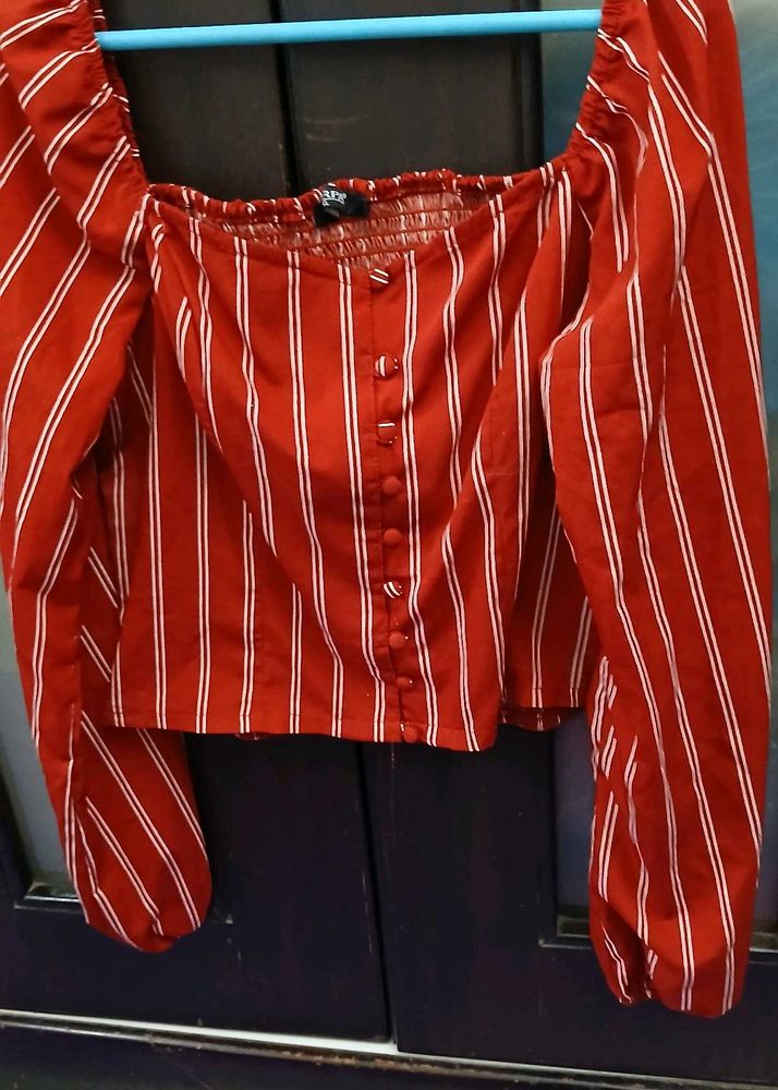 Striped Button-Down Top XL Size