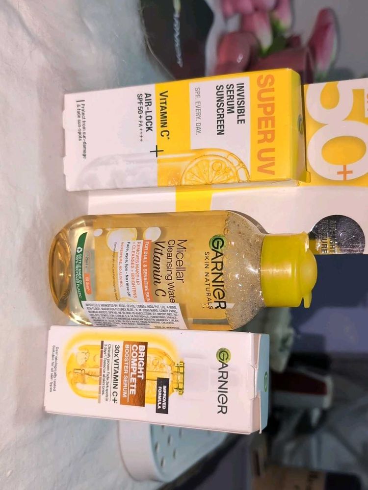 Garnier Micellar Water , Sunscreen And Serum