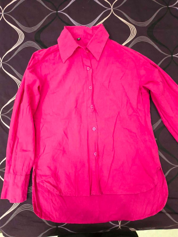 Hot Pink Button-Down Shirt
