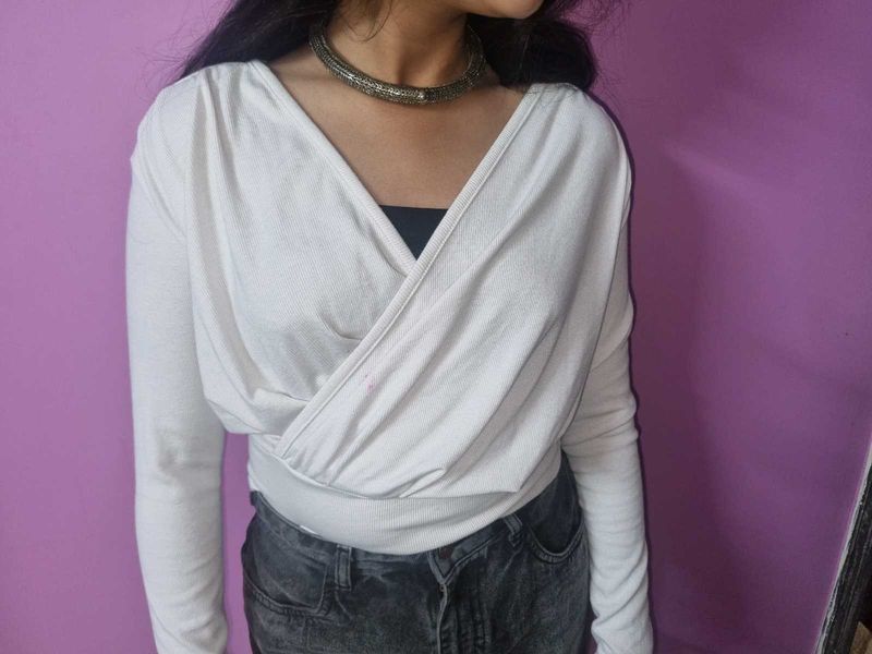 white wrap top