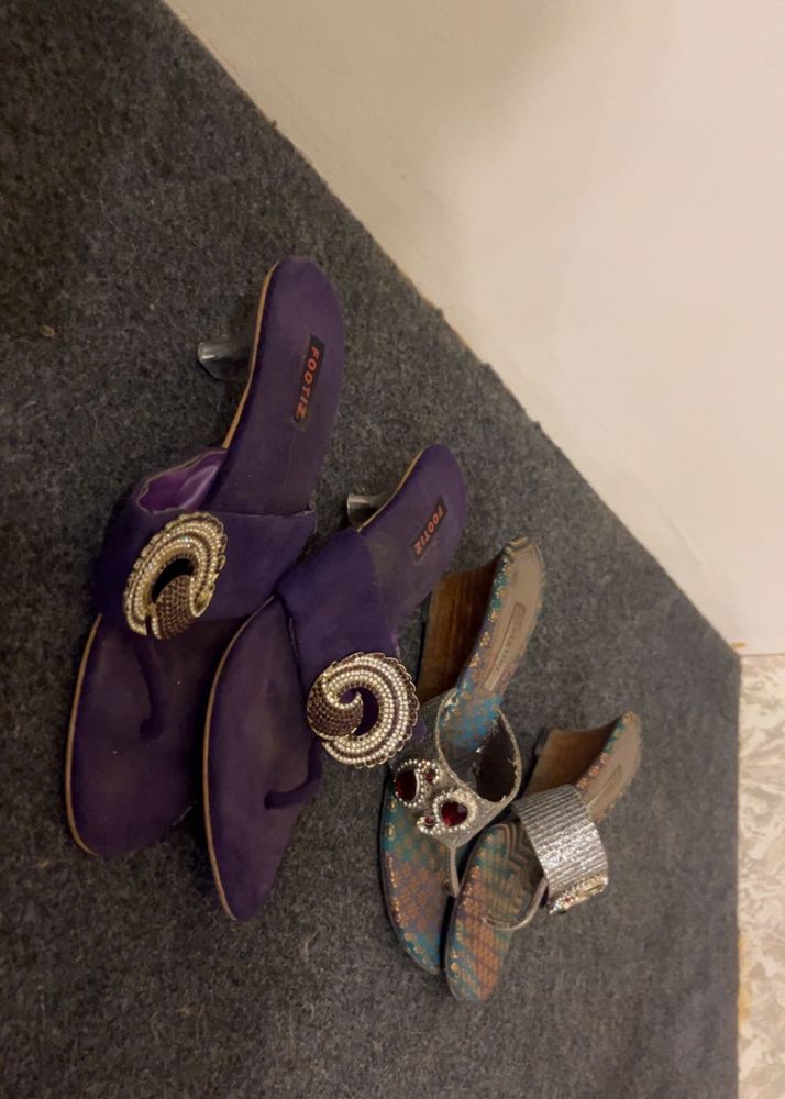 Vintage Embellished Heeled Sandals - Size 7