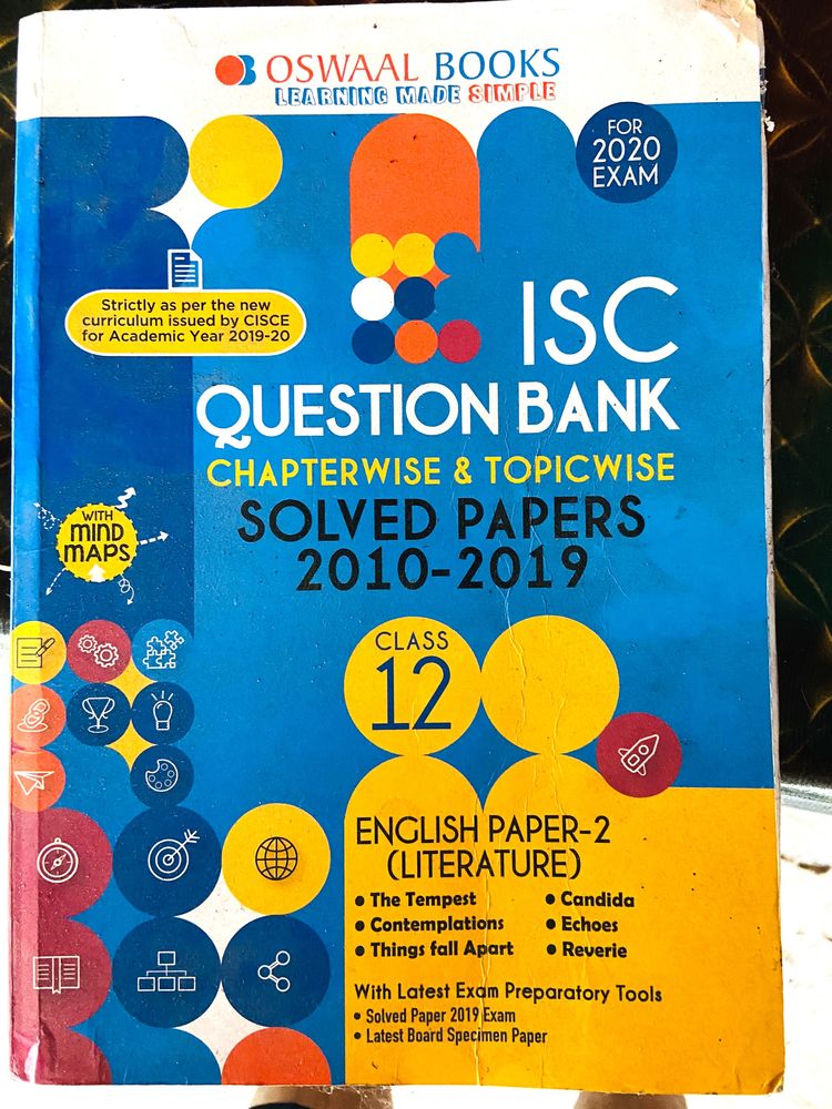 Class 12 ENGLISH PAPER2 ISCQUESTION BANKCHAPTERWISE &amp; TOPICWISESOLVED PAPERS2010-2019