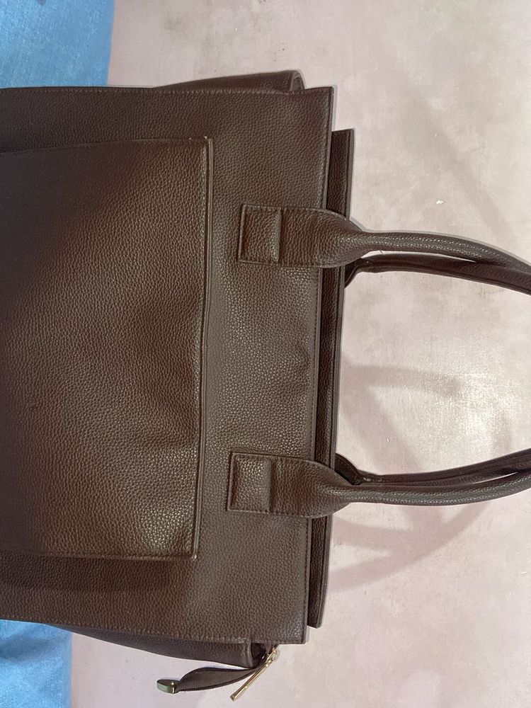 Brown Laptop Tote Bag