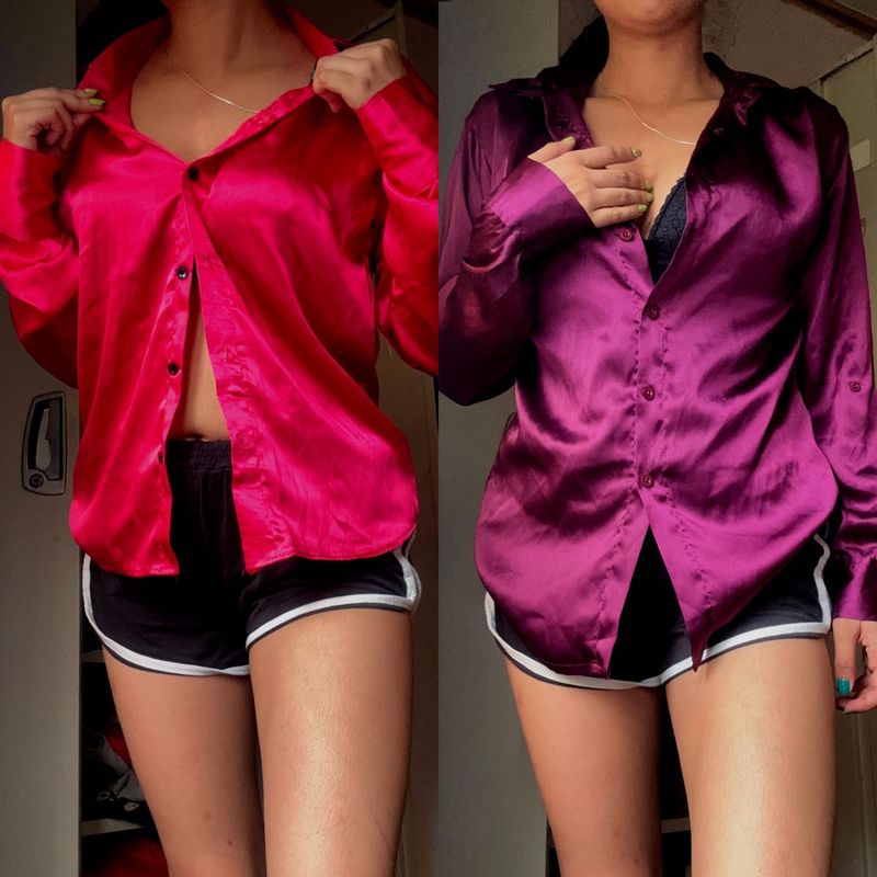 Combo Of Two Satin Shirt