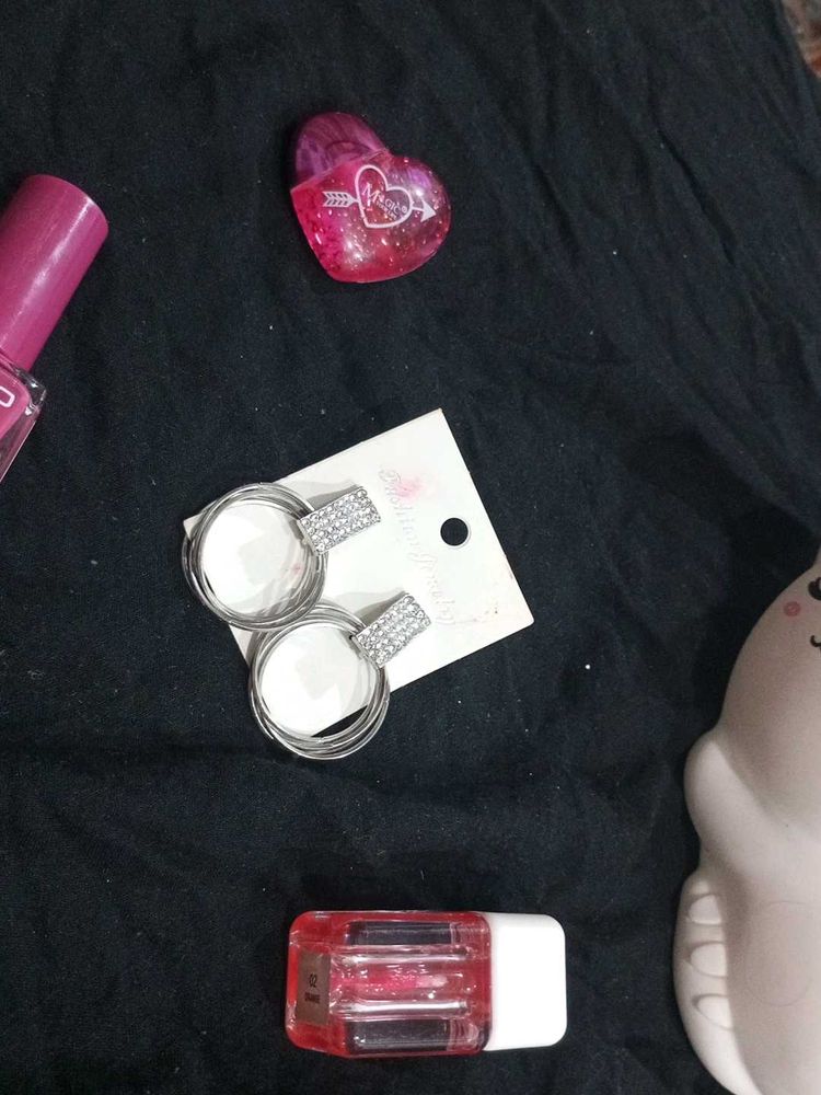 Silver Circle Dangle Earrings