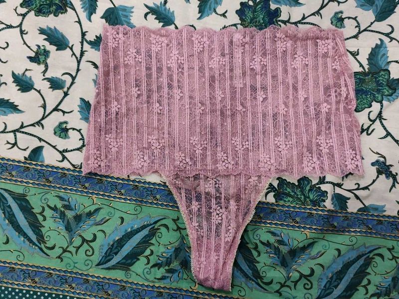 Pink Lace Thong Panty