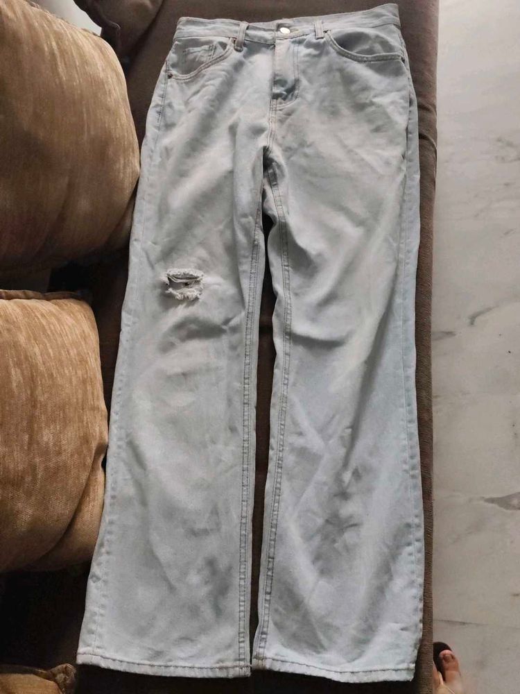Ripped Wide Leg Jeans